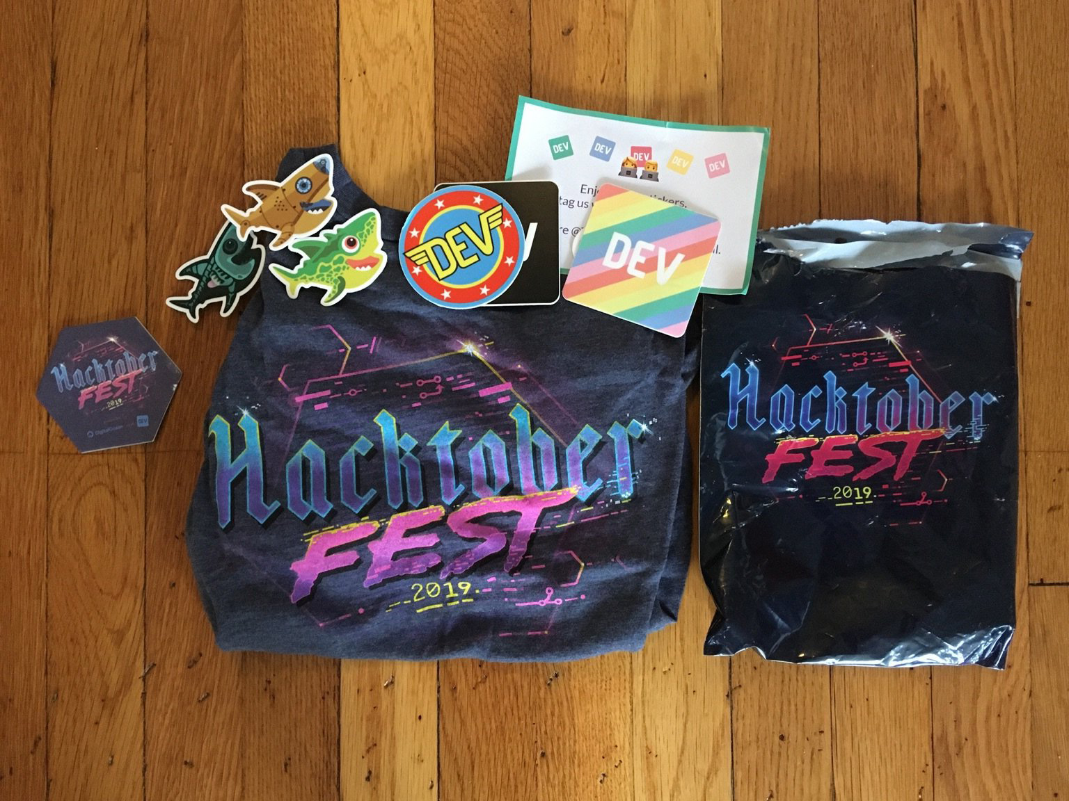 photo of hacktoberfest goodies